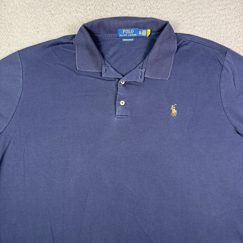 Polo Ralph Lauren Shirt Mens XL Blue Classic Fit Flesh Pony Pima Soft Touch